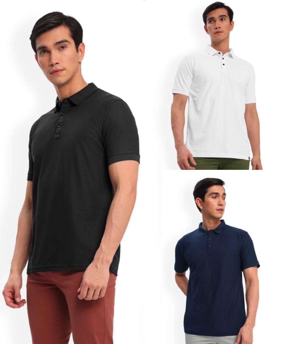 UrbanFit™ Men's Solid Polo T-Shirt (Pack of 3) – Casual Wear | Soft Poly Cotton | Half Sleeves | Regular Fit