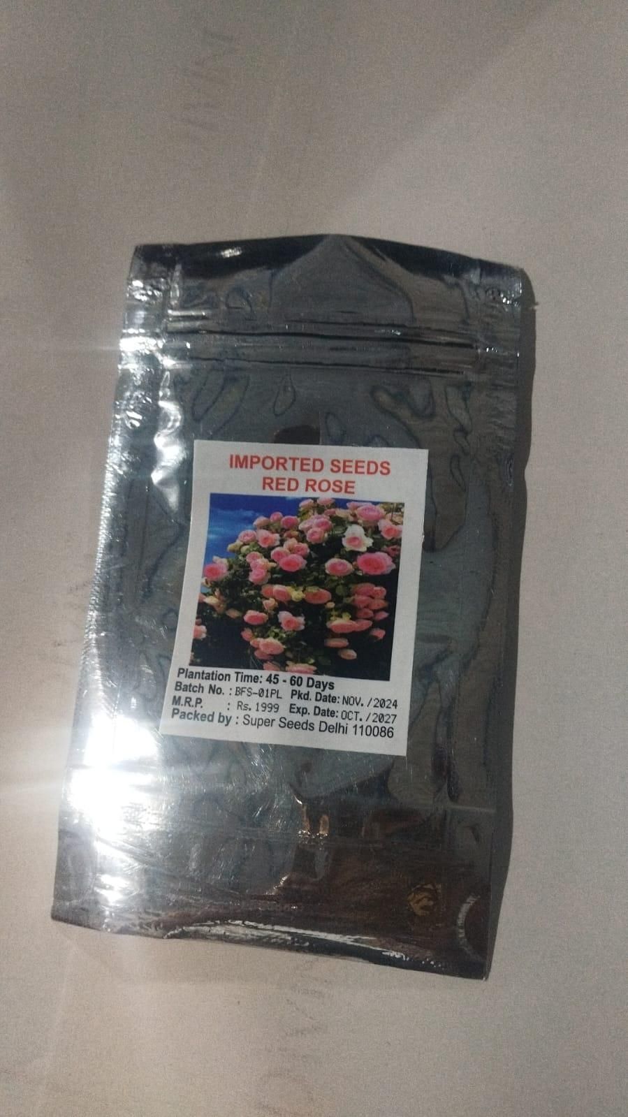 Elegant Climbing Red Rose Flower Seeds – Fast Growth, Imported Quality, 200gm Pack (45–60 Days Bloom)