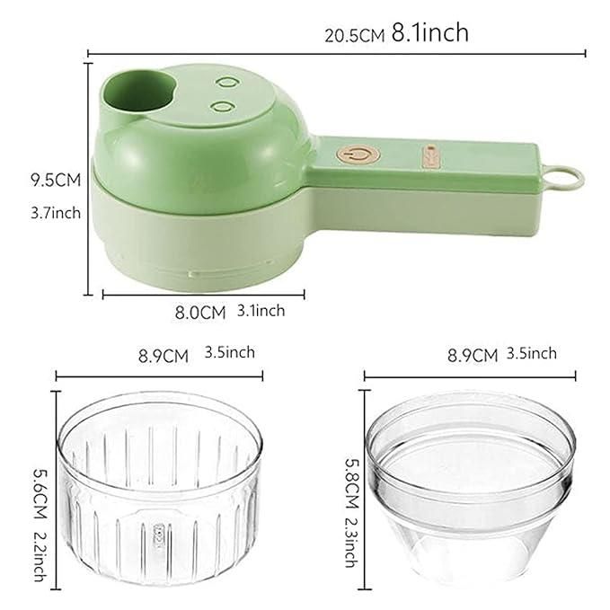 "4-in-1 Portable Electric Vegetable Cutter – Slice, Grind & Chop in Seconds!"