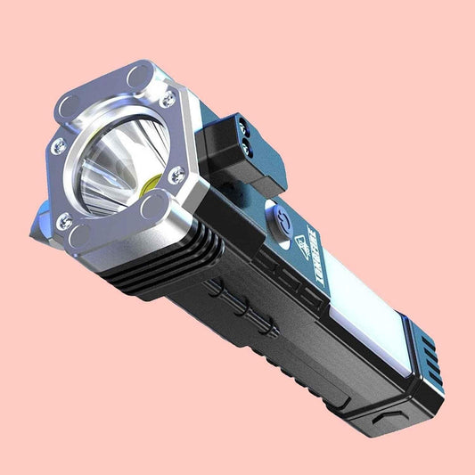 🔦 XBeam™ 6-in-1 Rechargeable LED Flashlight – Power Bank, Safety Hammer, Magnetic Torch