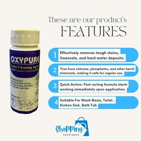 Agent Powder 🧼 OxyPure® Toilet Cleaning  – Deep Cleaning Formula (Pack of 2, 100g Each) | Removes Stains, Odor & Limescale